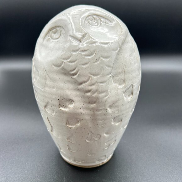 Frye Pottey Other - Frye Pottery White Glazed Owl Sculpture Signed Studio Gingko Leaf Rustic Owl